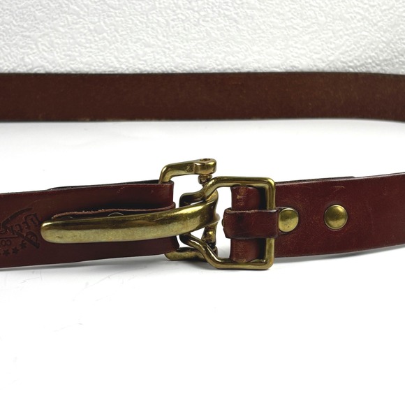 Col. Littleton No. 5 Cinch Belt Mens XL Brown Leather Brass Patented Heritage